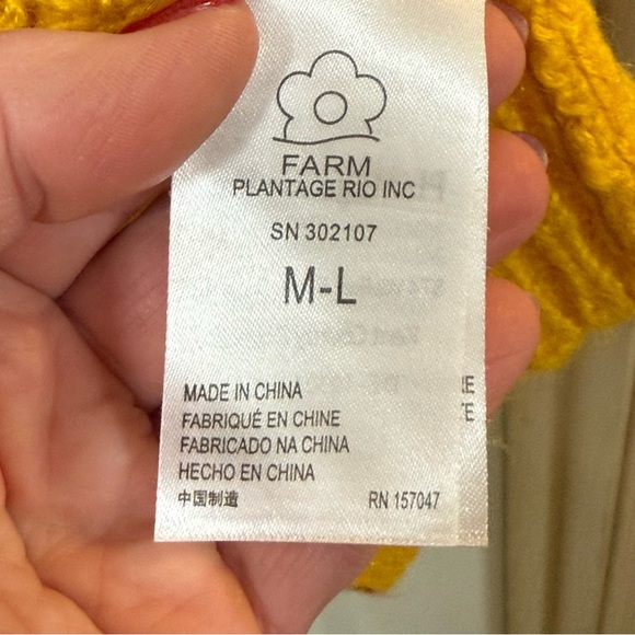 FARM Rio chunky knit colorblock longline cardigan M/L rainbow - Picture 6 of 10